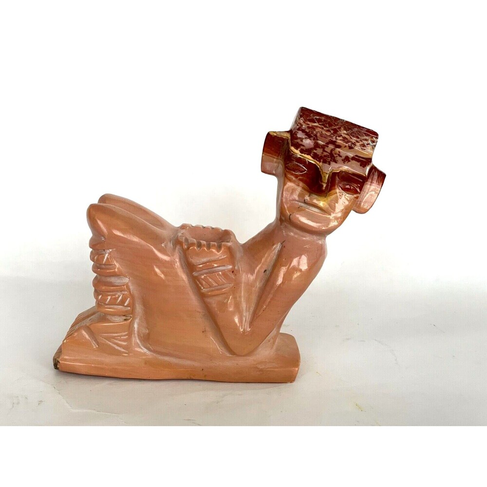 Vintage Mexican Aztec Mayan Carved Stone Chac Mool Chacmool Figure